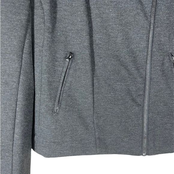 CATHERINE Malandrino Runway Style Womens Sz 2XL Charcoal Jacket ZIP Front - Picture 3 of 9
